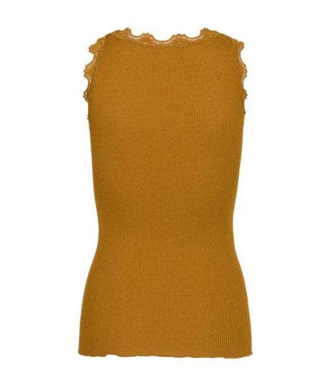 BABETTE CLASSIC SILK TOP WITH LACE - AMBER
