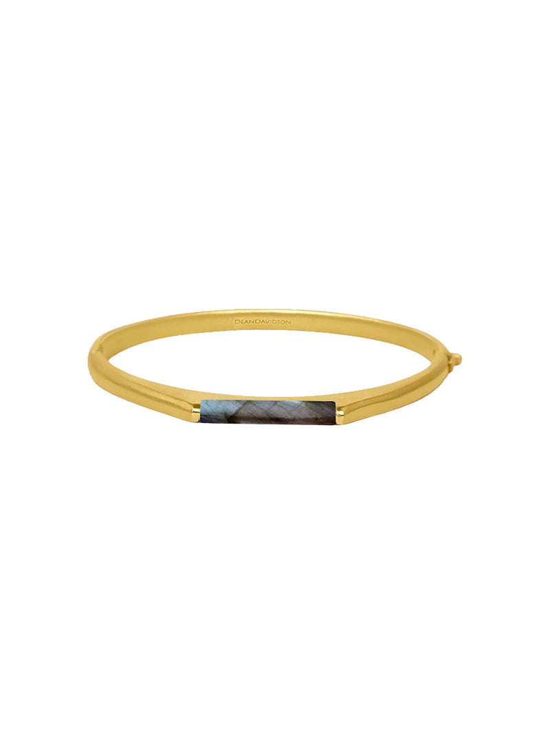 REVIVAL HINGE GEMSTONE BANGLE in Gold with Labradorite