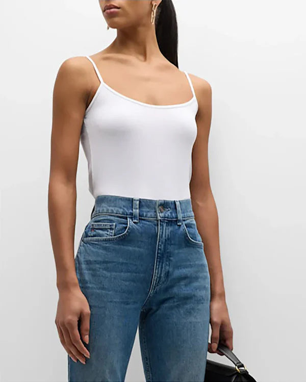 Soft Touch Spaghetti Strap Tank Top - White