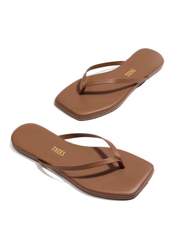 Flip Flops - Square Toe Lily - Ganache