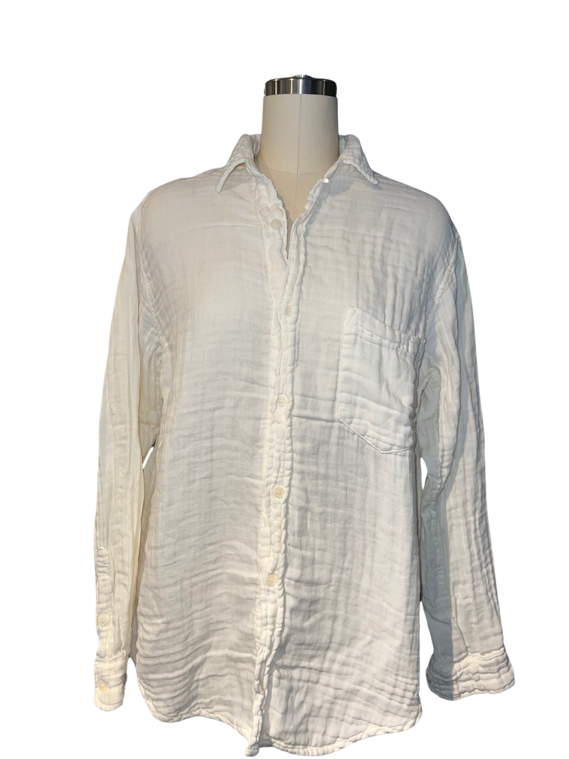 JOSS COTTON BOYFRIEND SHIRT in Cream