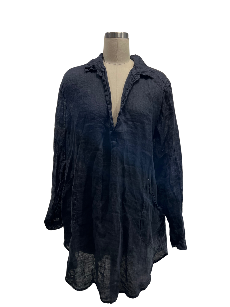 TETON LINEN TUNIC in Blue-Grey