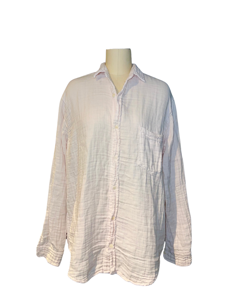 JOSS COTTON BOYFRIEND SHIRT in Peony