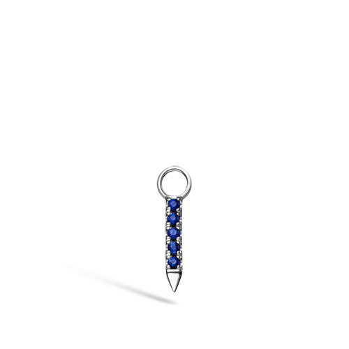7mm DIAMOND AND SAPPHIRE ETERNITY BAR CHARM in White Gold