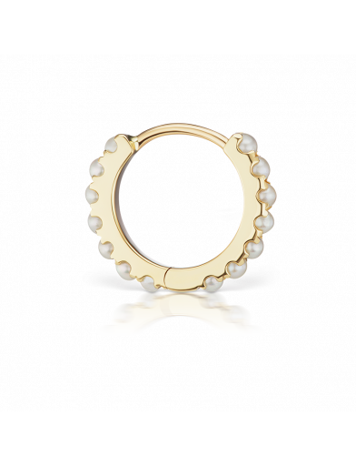 8mm PEARL ETERNITY CLICKER in Yellow Gold