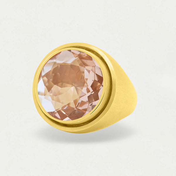 SIGNET RING GOLD with MORGANITE
