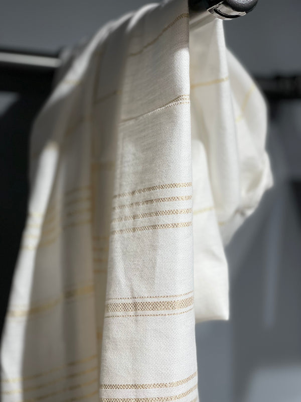 DOUBLE COLOR SULTAN PESHTEMAL - WHITE/GOLD