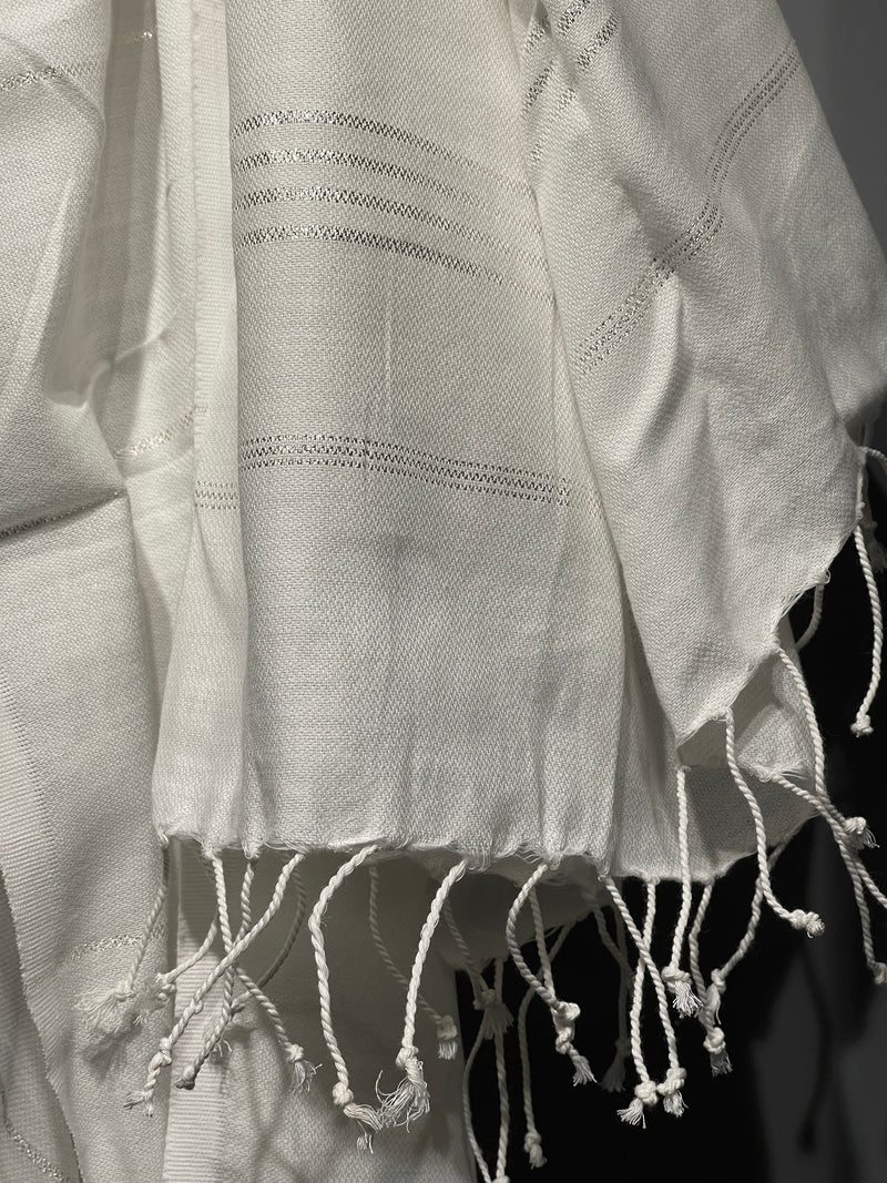 DOUBLE COLOR SULTAN PESHTEMAL - WHITE/SILVER