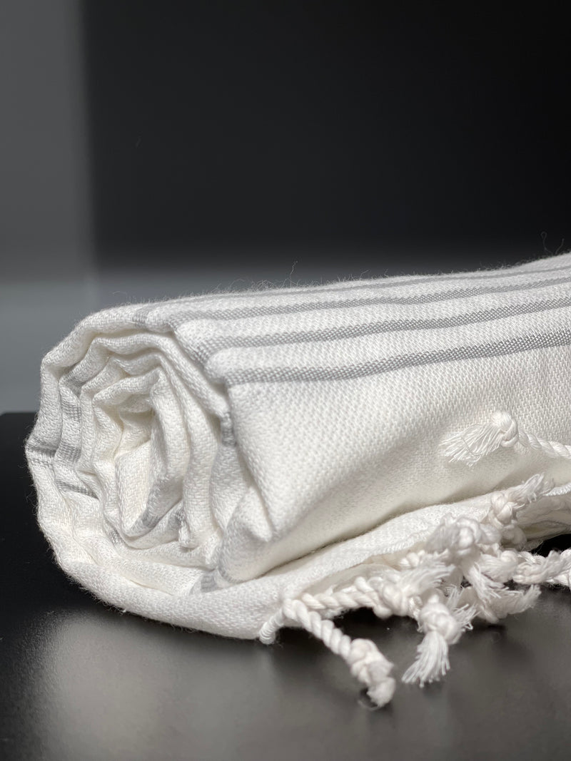 DOUBLE COLOR SULTAN PESHTEMAL - WHITE/LIGHT GREY