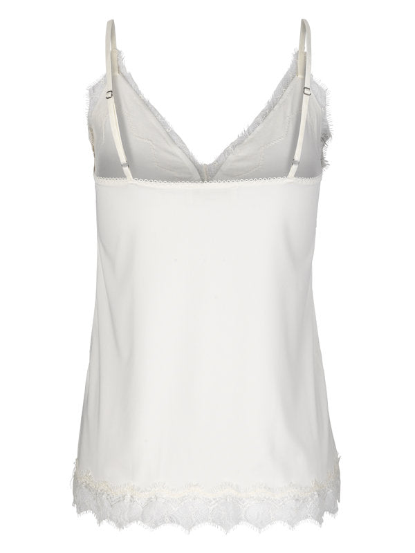 STRAP TOP WITH LACE - IVORY