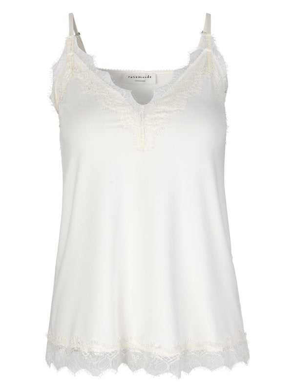 STRAP TOP WITH LACE - IVORY
