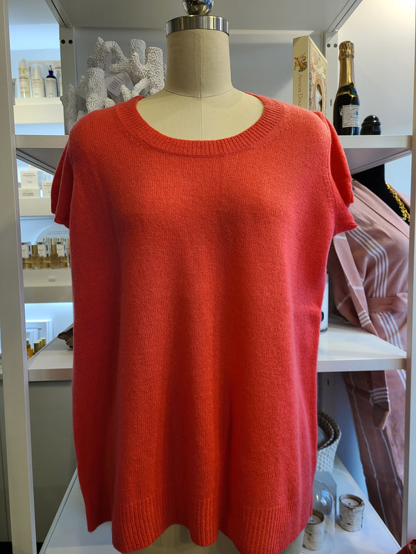 MARAK CASHMERE TEE - CORAL