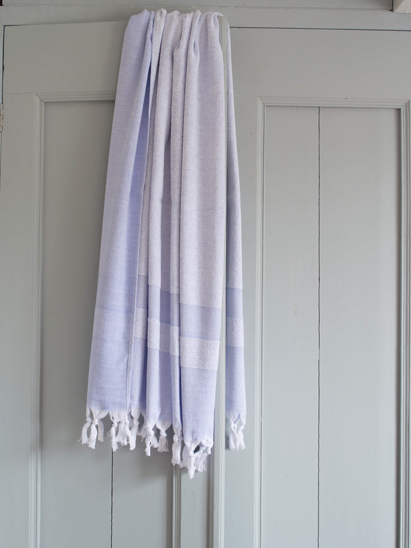 HAMMAM TOWEL WITH TERRY CLOTH LAVENDER BLUE