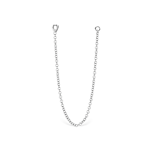 LONG SINGLE CHAIN CONNECTING CHARM in White Gold