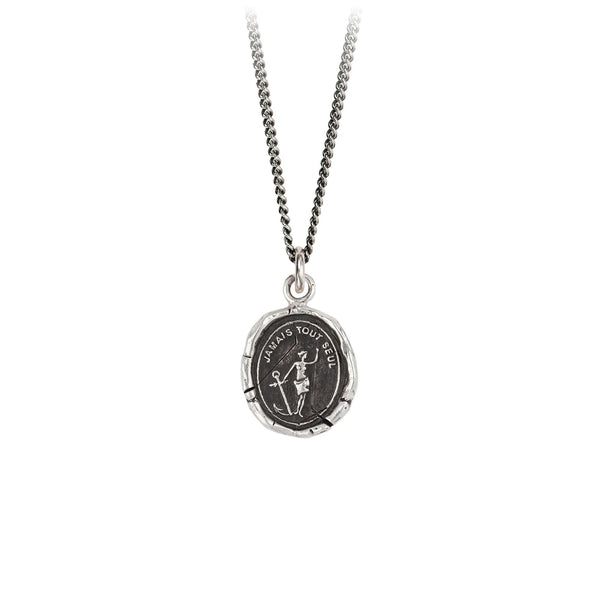 STERLING SILVER TALISMAN NECKLACE - NEVER ALONE