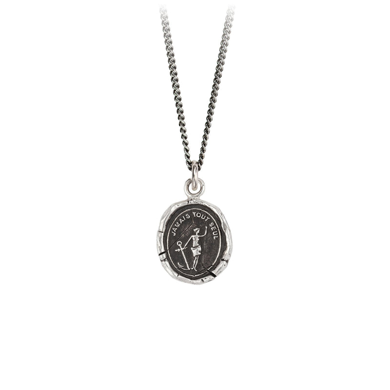 STERLING SILVER TALISMAN NECKLACE - NEVER ALONE