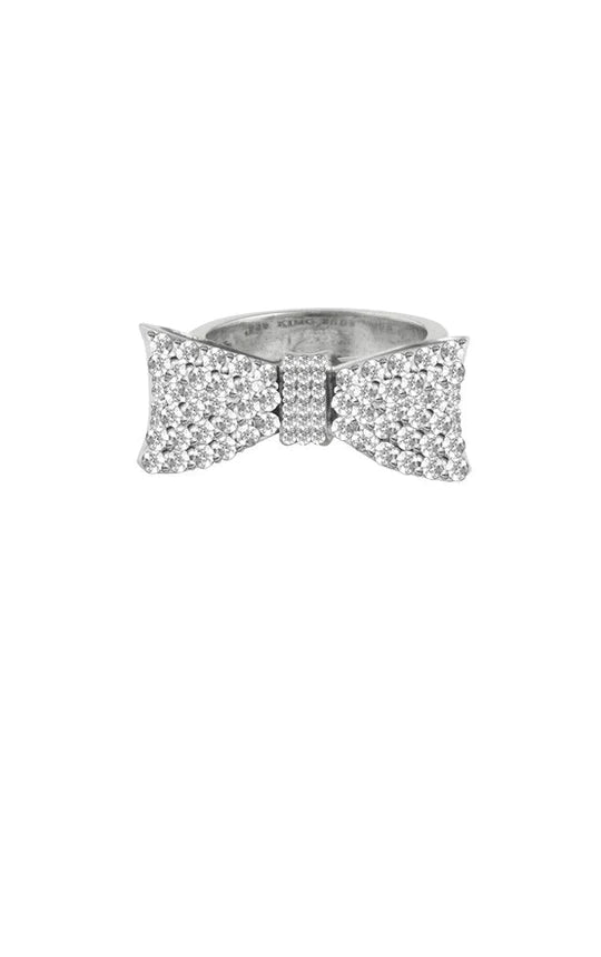 BABY BOW RING PAVE CZ