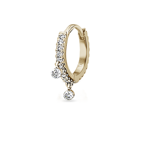 8mm DIAMOND ETERNITY WITH 2 DANGLES in Yellow Gold